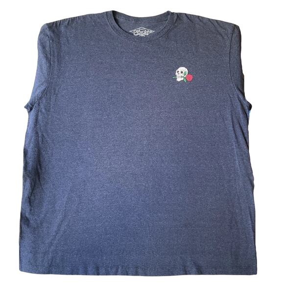 Eighty Eight Men Shirt XX-LARGE Blue Skull Rose Short Sleeve - Picture 1 of 8